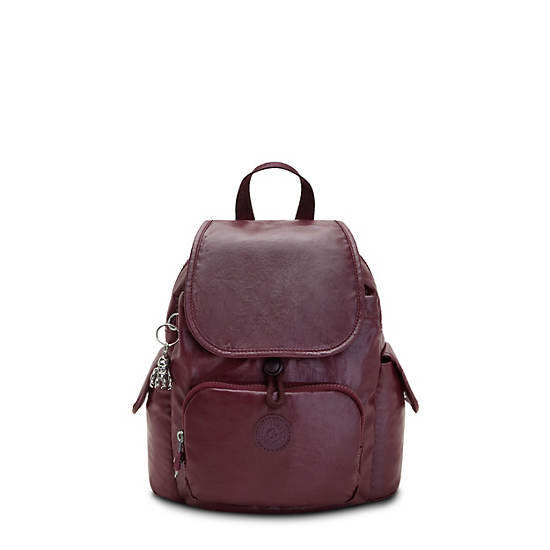 Mochilas Kipling City Pack Mini Classic Metallic Vino | MX 1480MQ